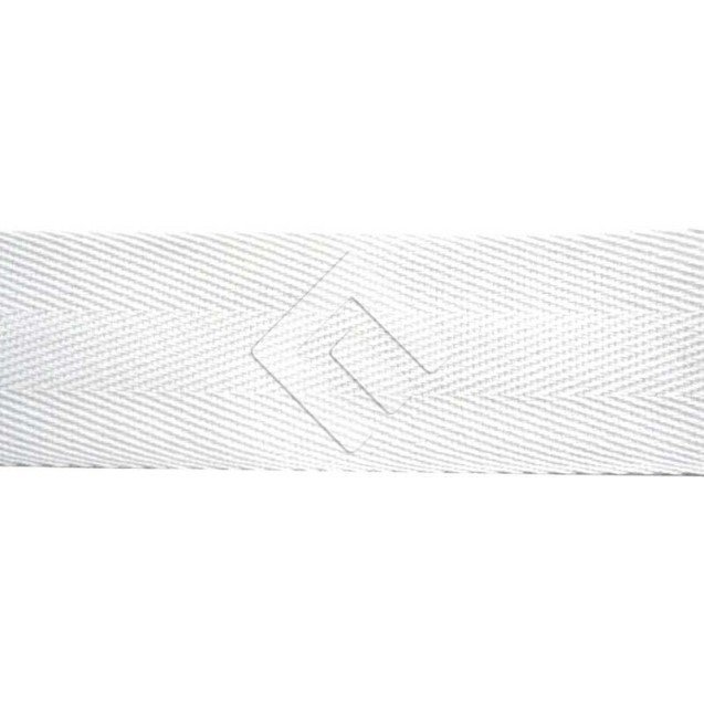 Cadarço sarjado algodão 20 mm Branco Editex – rolo com 50 metros