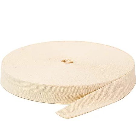 さ*e様 50s cottonwhipcord Cadarço sarjado algodão 25 mm Cru Editex – rolo com 50 metros