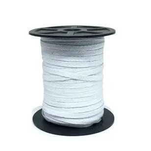 Cadarço sarjado algodão 6 mm Branco Editex – rolo com 100 metros